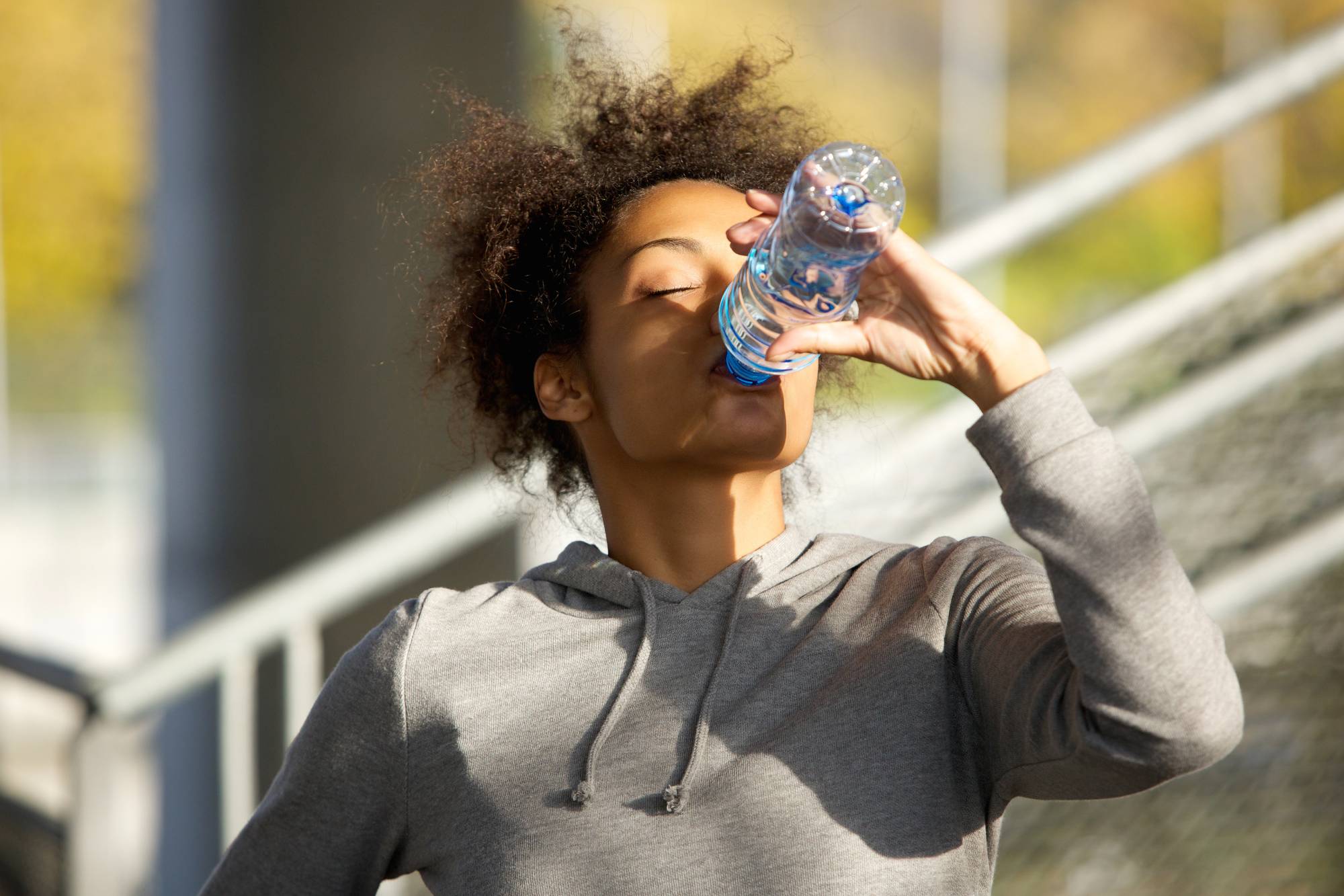 Woman drinking water